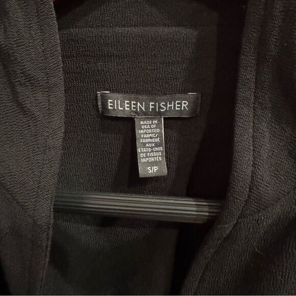 Eileen Fisher One Button Viscose Blend Washable Blazer Black S / P - Picture 3 of 11